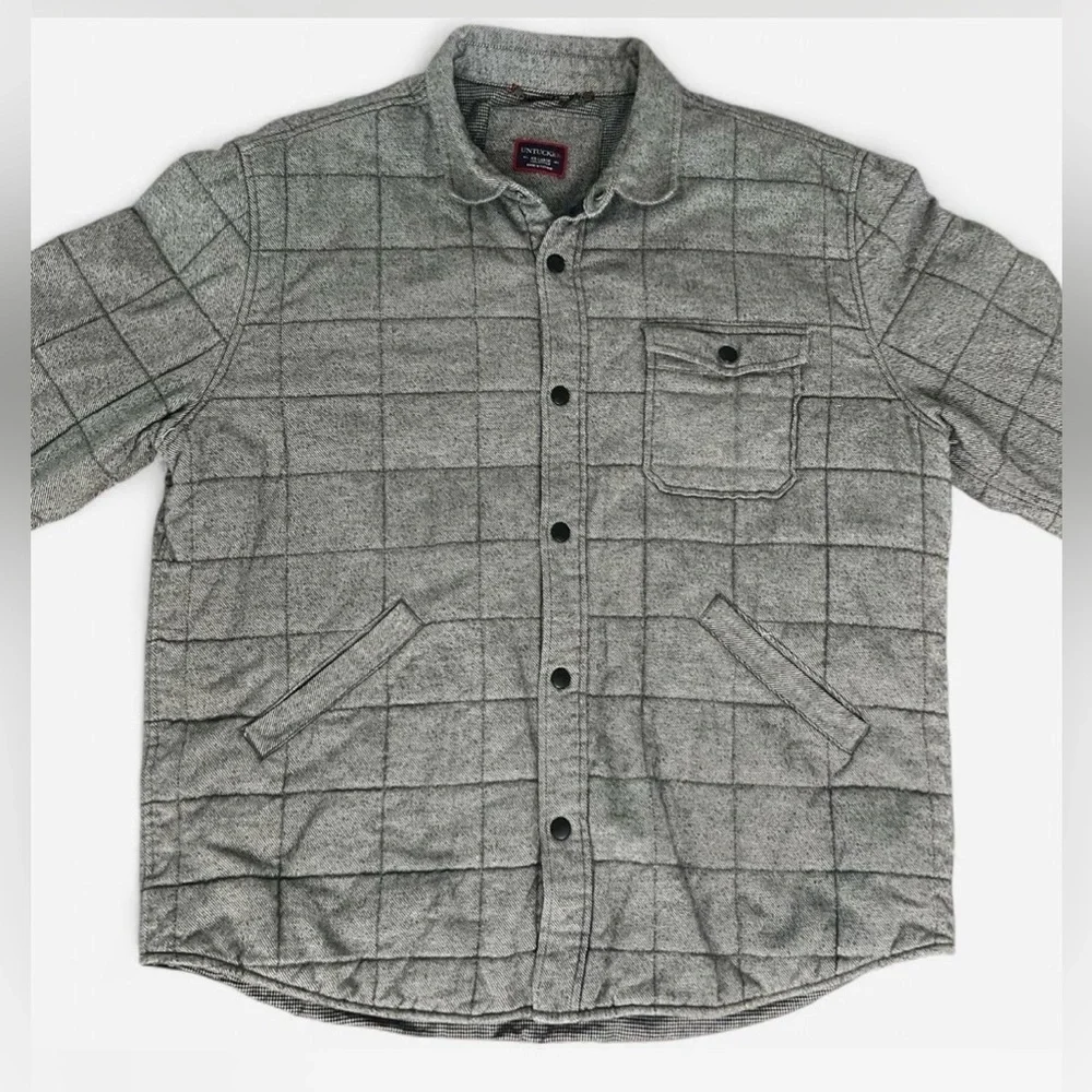 Untuckit Quilted Shirt Jacket‎ Men's Gray Shacket Size 2X